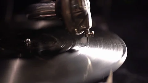 Vinyl player gramofon Vídeo Stock 125127526