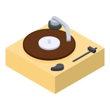 Vinyl player icon, isometric 3d style Stock Illustration