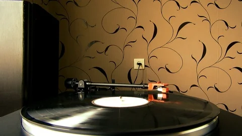 Vinyl player. Retro Stock Footage 76346830