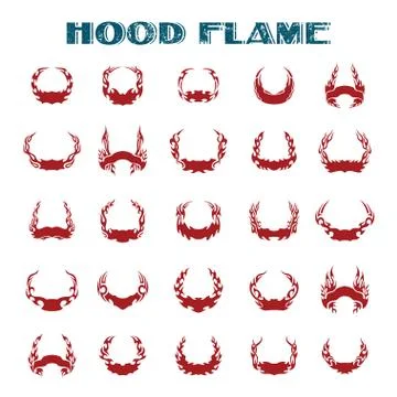 Vinyl ready flames set. Great for vehicle graphics and T-shirt decals. Stock Illustration