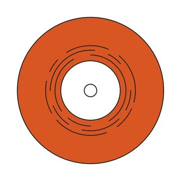 Vinyl record 2D linear cartoon object Stock Illustration