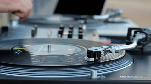 Vinyl record on the beach Stock Footage 51770401