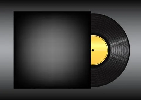 Vinyl record on black background . Eps 10 vector illustration Stock Illustration