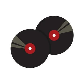 Vinyl Record Black Vector Illustration Graphic Illustrazione stock