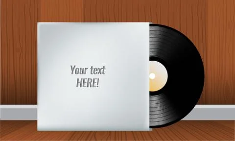 Vinyl record in blank cover envelope. Vector illustration Stock Illustration