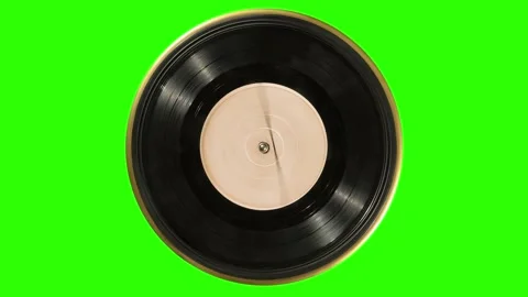 Vinyl record with blank label spins on turntable platter Video stock 326643838