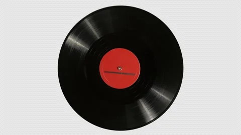 Vinyl record with blank label spins on turntable platter Vidéo 346463377