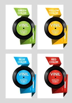 Vinyl record, circle speech bubble. Price tag template for catalog Stock-Illustration
