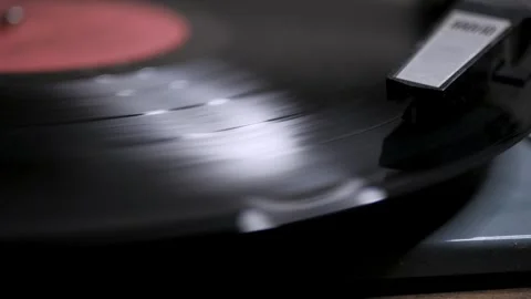 Vinyl record close-up spinning 库存影片 243633985