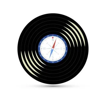 Vinyl record compasses Stock Illustration