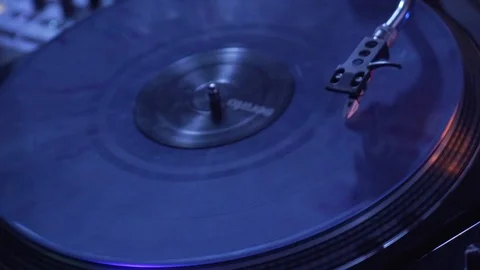 The vinyl record on the controller Stock Footage 122153594
