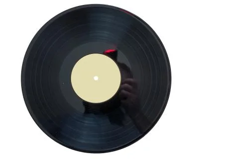 Vinyl record with copy space in front of a collection albums dummy titles, .. Stock Photos