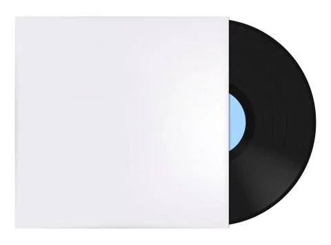 Vinyl record with cover Stock Illustration