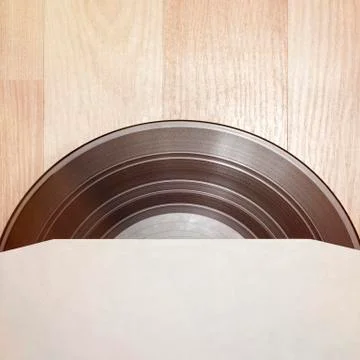 Vinyl record with cover Stock Photos