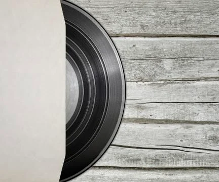 Vinyl record with cover Stock Photos