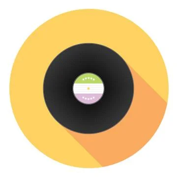 Vinyl Record Disk Flat Icon Illustrazione stock