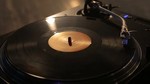 Vinyl Record - Dj Turntable Record Player Close UP Stock Footage 123584206