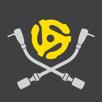 Vinyl record DJ vector logo Stock Illustration