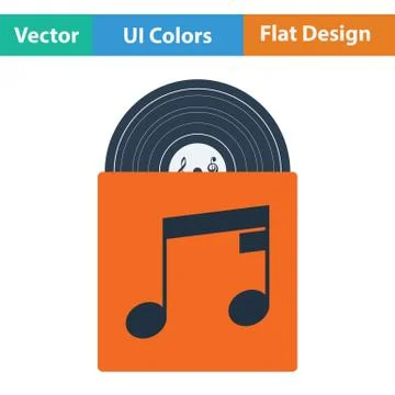 Vinyl record in envelope icon Stock Illustration