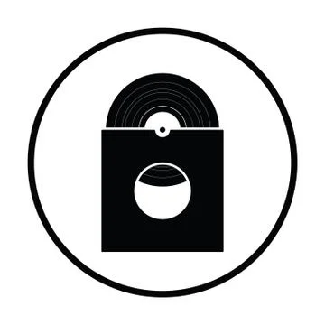 Vinyl record in envelope icon Stock Illustration