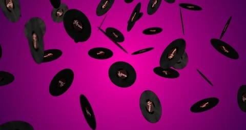 Vinyl record falling slow motion Stock Footage 88706831