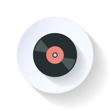 Vinyl record flat icon Stock Illustration