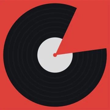 Vinyl record in flat style Stock Illustration
