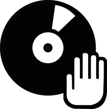 Vinyl record with hand Stock Illustration