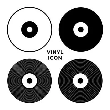 Vinyl record icon. Music disc symbol. Retro vinyl album vector illustration.. Stock Illustration