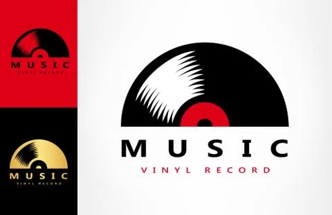 Vinyl record logo Stock Illustration