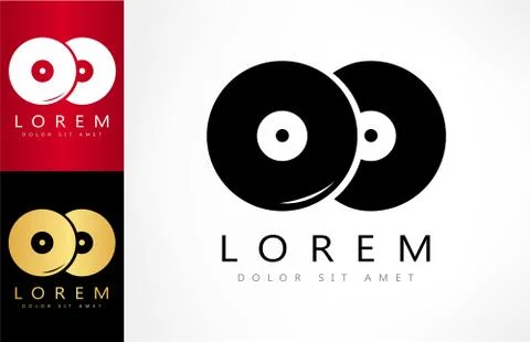 Vinyl record logo Stock Illustration