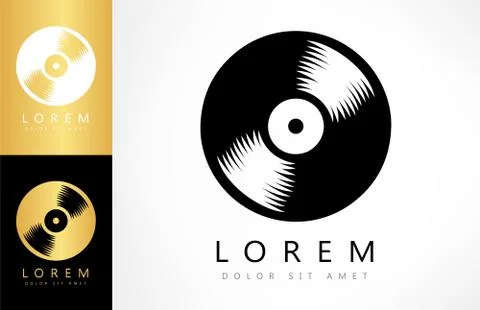 Vinyl record logo Stock Illustration