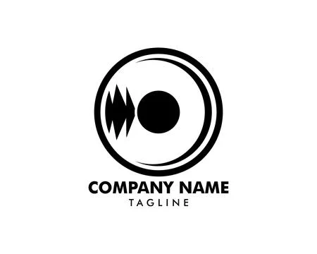 Vinyl Record Logo Template Design Vector Ilustración de archivo