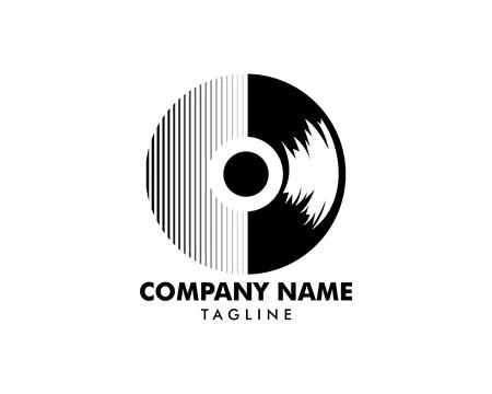 Vinyl Record Logo Template Design Vector Ilustración de archivo