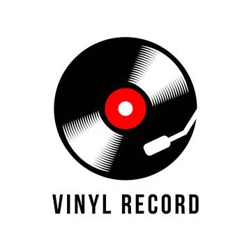 Vinyl record logo template Stock Illustration