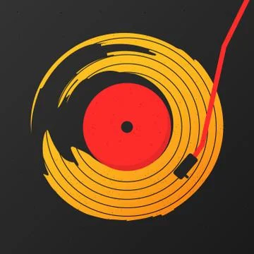 Vinyl record music abstract vector with black background graphic Stock Illustration