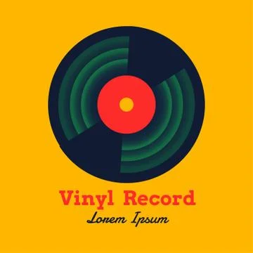 Vinyl record music design vector illustration with yellow background graphic Stock Illustration