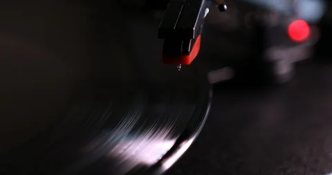Vinyl record, needle is touching the record Stock Footage 102664117