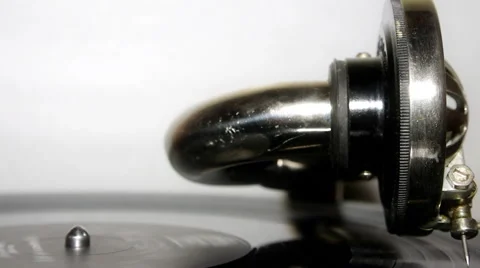 Vinyl record on an old record player close-up Video stock 60612687