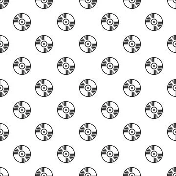 Vinyl record pattern creating a seamless music background Stock Illustration