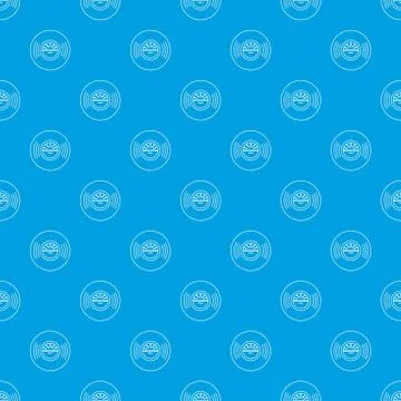Vinyl record pattern seamless blue Stock Illustration