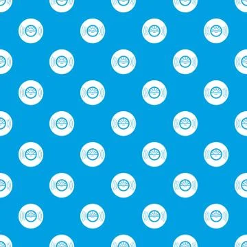 Vinyl record pattern seamless blue Stock Illustration