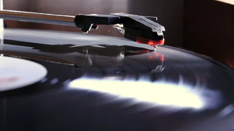 Vinyl Record Player focus on Stylus Stock-Footage 58744370