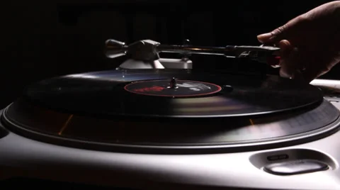 Vinyl Record Player (hand) Stock Footage 37994902