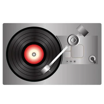 Vinyl record player Stock Illustration