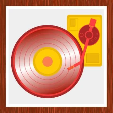 Vinyl record player Stock Illustration