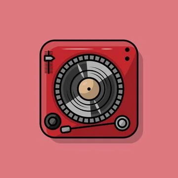 Vinyl Record Player Stock Illustration