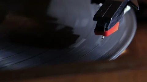 Vinyl Record Player Needle Drop Stock Footage 58744334