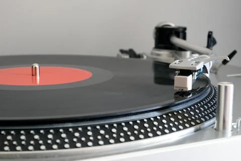 Vinyl record on the player Stock Photos