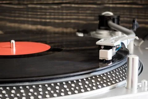 Vinyl record on the player Stock Photos